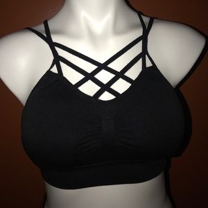 Cross Strap In Front Bandeau With Padding